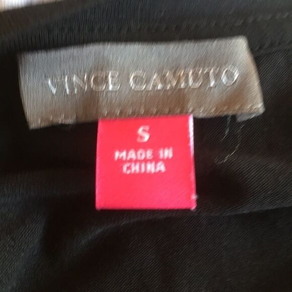 Vince Camuto black sleeveless white stripe two tone T-shirt maxi summer dress S - Picture 5 of 12